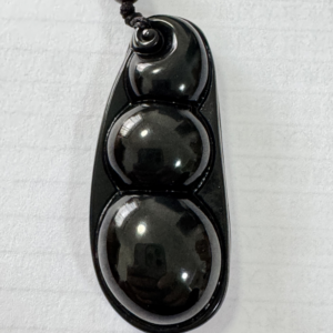 Midnight Glimmer Bean Pendant